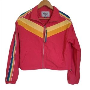 Rainbow Windbreaker jacket Ashley Int NWOT